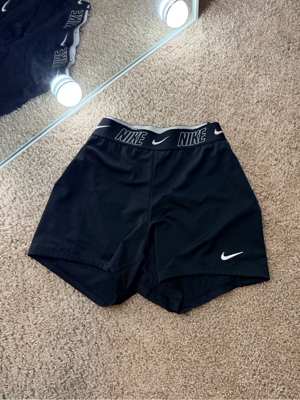 Nike Black High-Rise Bike Shorts with Branded Waistband